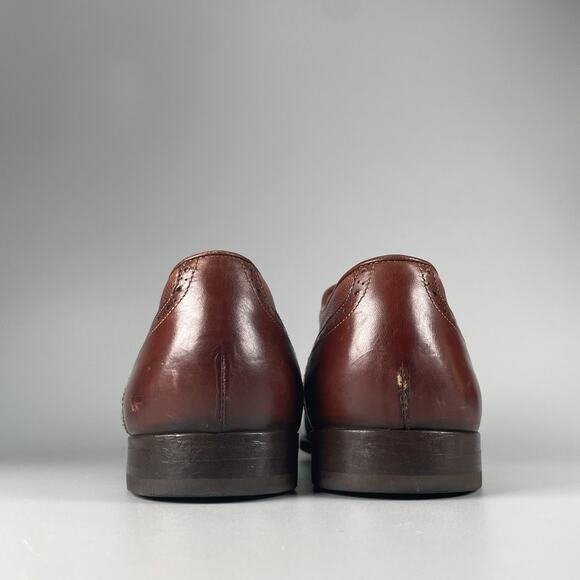 Santoni 14824 Men’s Size 9 EE Brown Leather Oxford Cap Toe Dress Shoes Lace Up - Picture 3 of 9